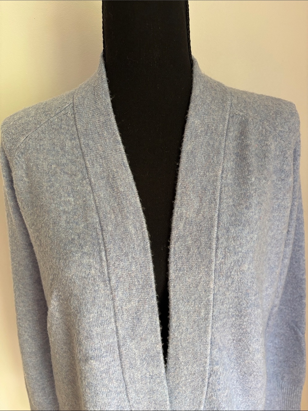 GORGEOUS soft warm shawl front cardigan XS S blue periwinkle - Picture 2 of 2